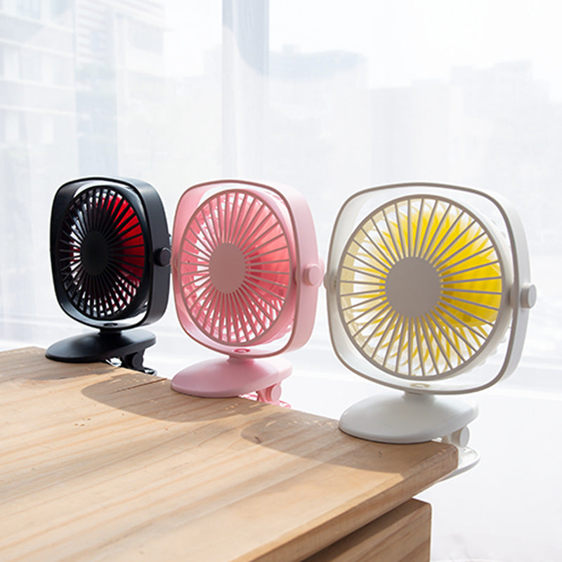 Mini ventilateur de bureau silencieux à clip - Chargement USB, design compact