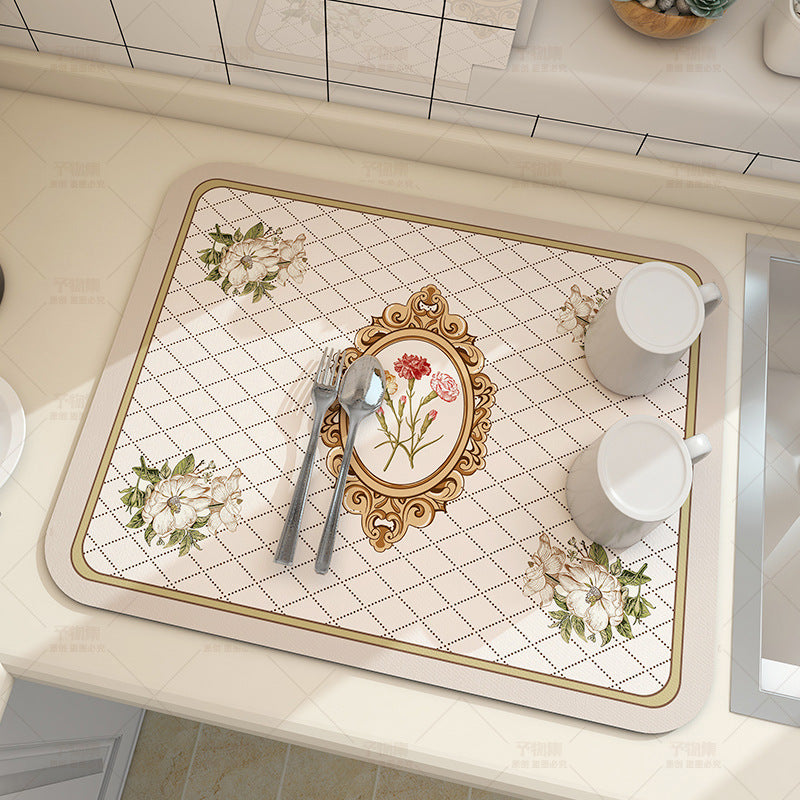 Tapis de drainage de cuisine premium pour vaisselle
