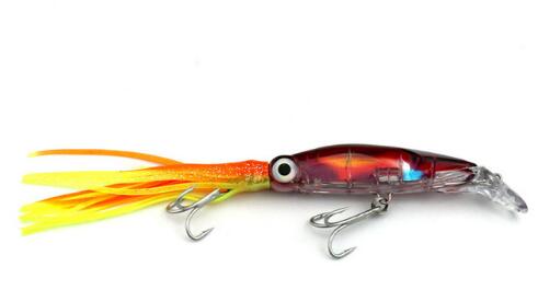 LEO Lifelike Big Octopus Squid Jig Fishing Lure 14cm/40g Hard Plastic Artificial Bait - Korvel