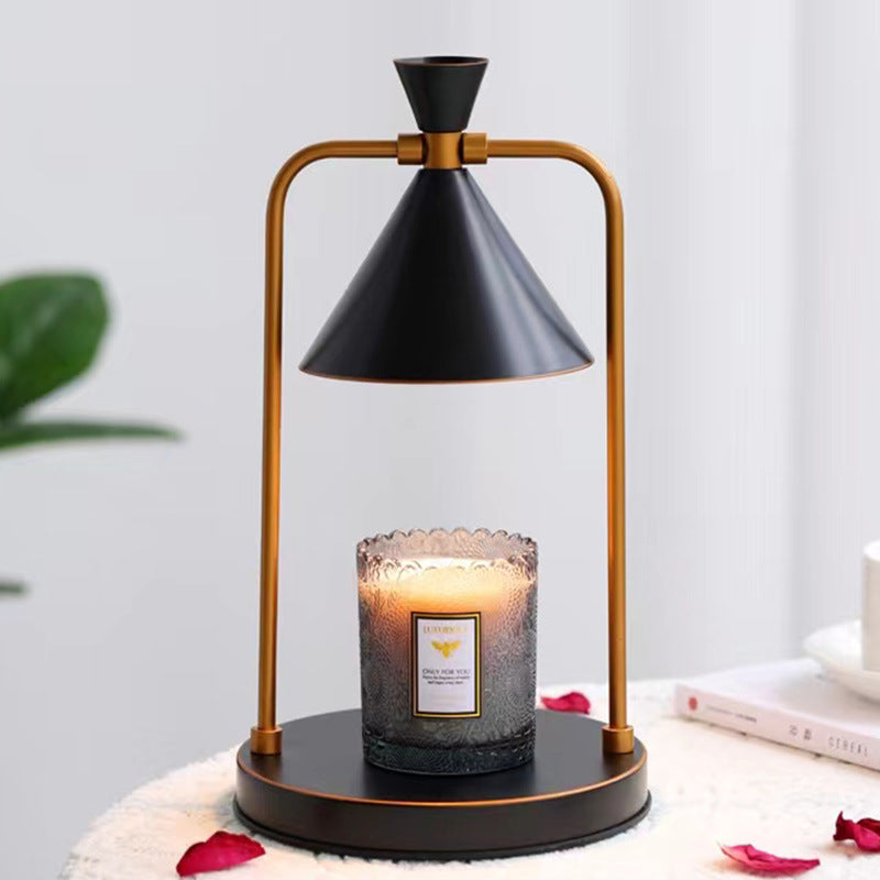 Aromatherapy desktop retro melting candle simple desk lamp bedroom dimmable melting wax lamp iron art fragrance night light - Korvel