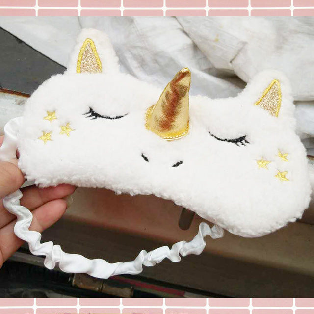 Unicorn Plush Eye Mask - Travel-Friendly Sleeping Aid