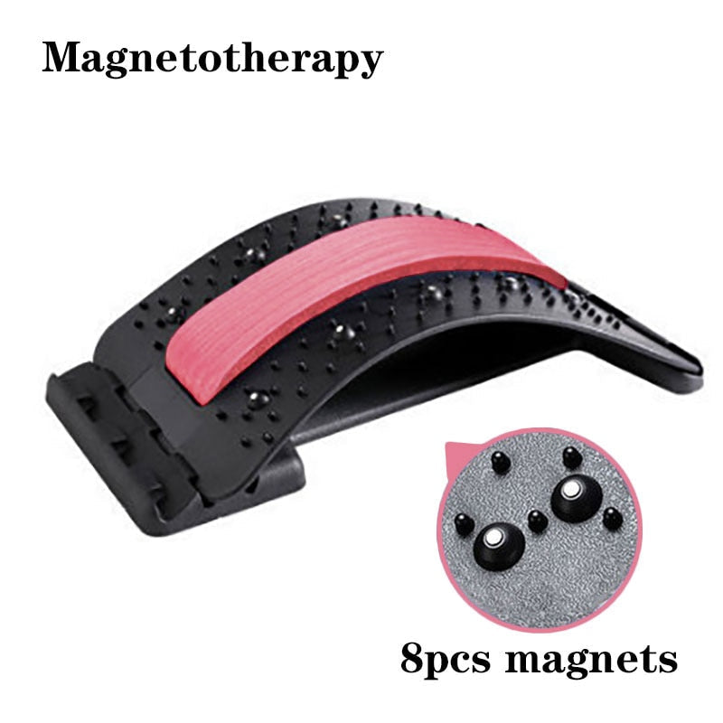Magnetotherapy Multi-Level Adjustable Back Massager Stretcher Waist Neck Fitness Lumbar Cervical Spine Support Pain Relief - Korvel