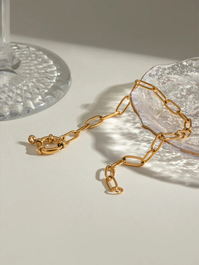 18K Gold-Plated Stainless Steel Chain Bracelet - Korvel