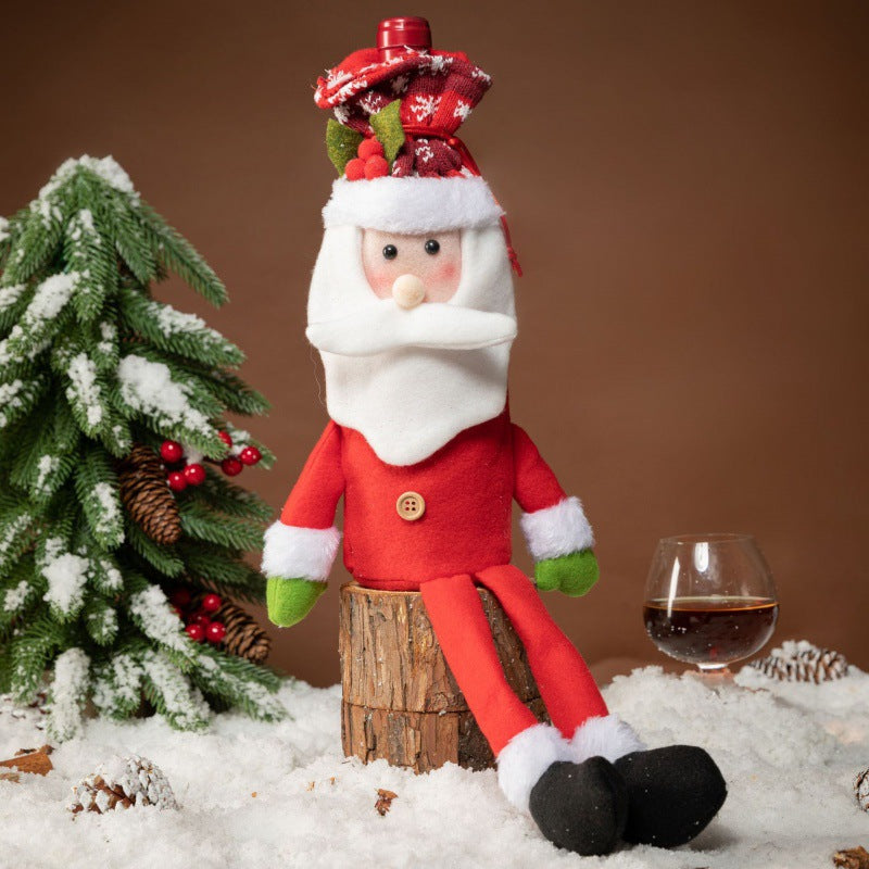 Cartoon Long Leg Elderly Wine Set Creative Christmas Decorations Decoration Home Table Wine Bottle Set - Korvel