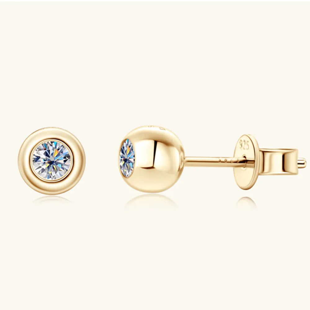 Moissanite 925 Sterling Silver Stud Earrings - Korvel