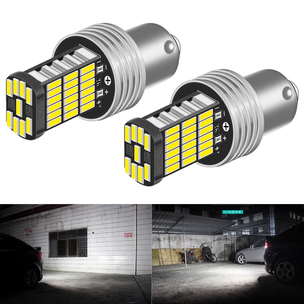 2pcs P21W 1156 BA15S LED Bulbs Car Lights Turn Signal Reverse Brake Light R5W 4014 LEDs 12V DC Automobiles Lamp DRL for Skoda - Korvel