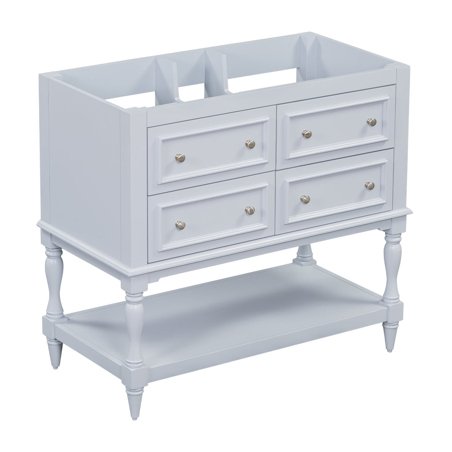 Meuble de salle de bain bleu de 36" avec 4 tiroirs