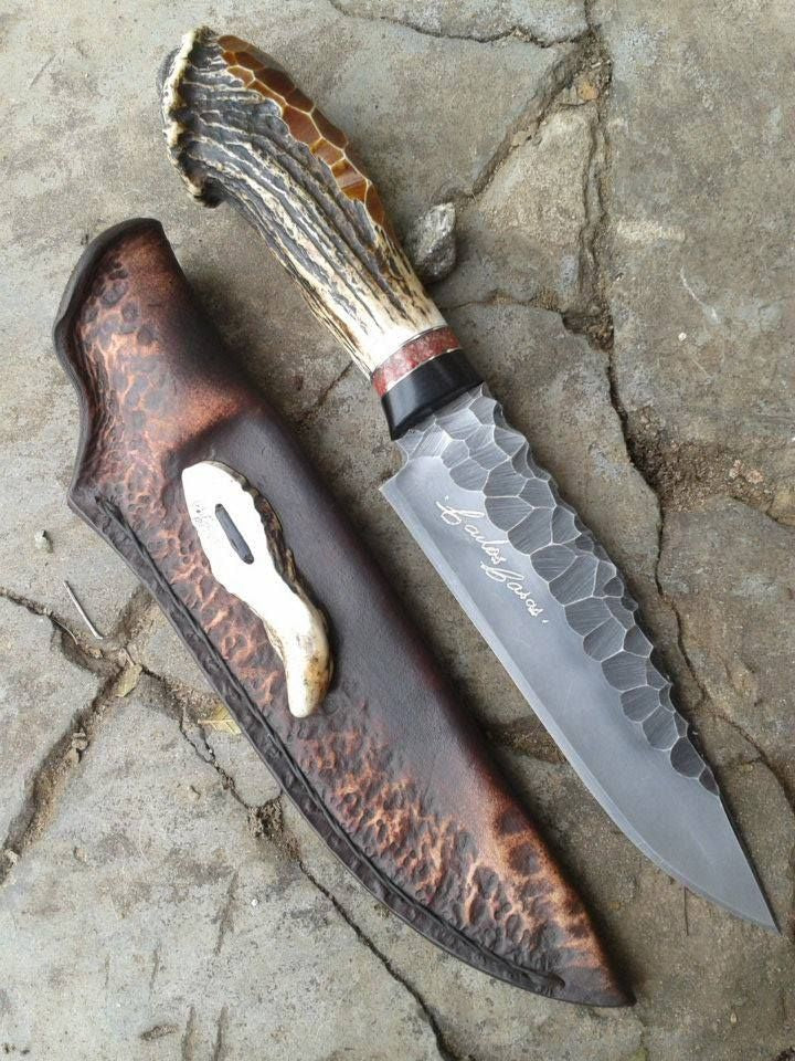 Authentic Western Bowie Knife – 15" Hand-Forged J2 Steel Blade with Antler or Resin Handle & Leather Sheath - Korvel