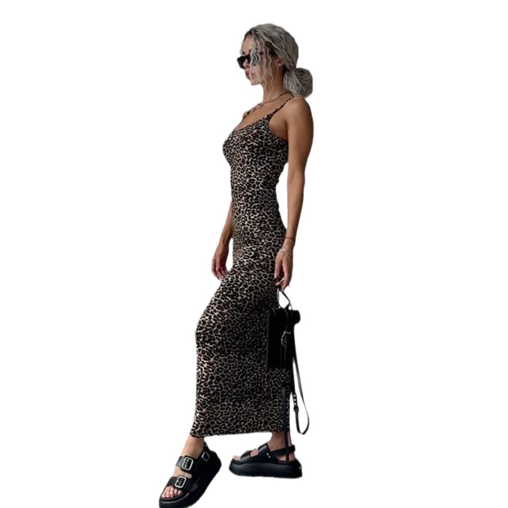 Strap top dress with waist bag and buttocks backless and slimming dress - Korvel