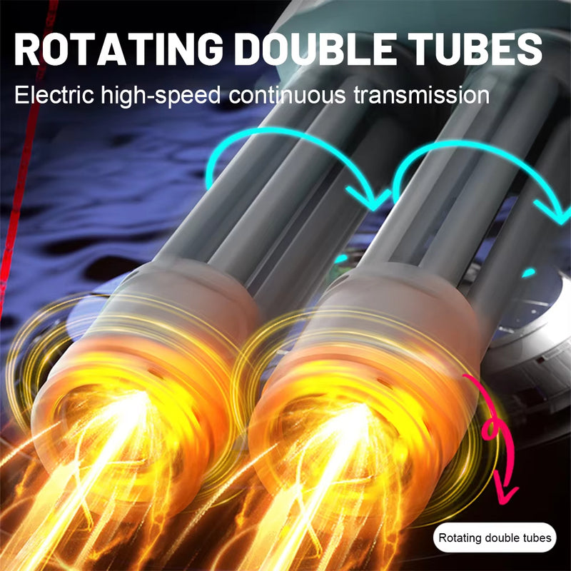 Electric LED Rotating Gatling Water Gun - Auto-Spray Blaster