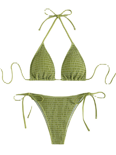 Stylish Lace-Up Neck Bikini Swimsuit for Women