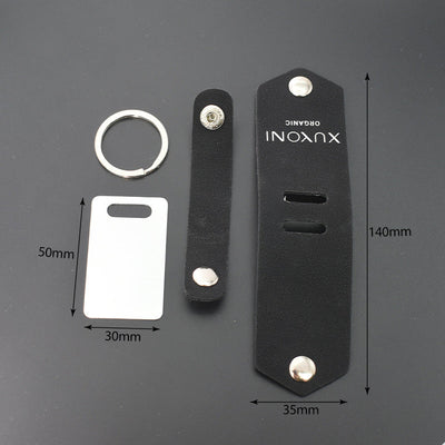 Blank heat transfer leather detachable keychain laser multifunctional DIY leather keychain leather overprint photo - Korvel