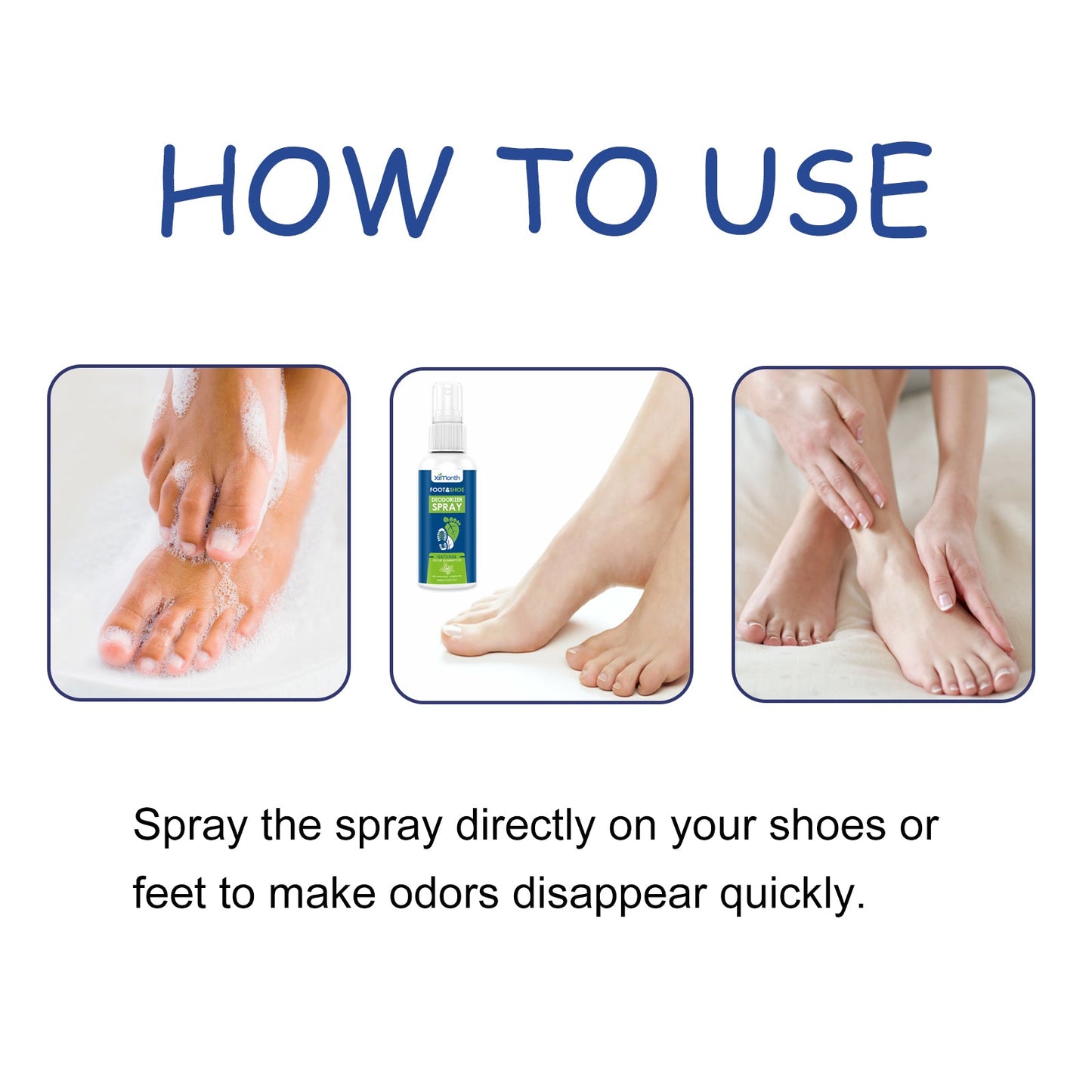 Foot Deodorant Reliever Sweat, Odor, Itchy, Dry Foot Deodorant Treatment Spray - Korvel