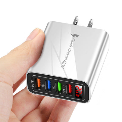 4-Port USB Digital Display Mobile Phone Charger