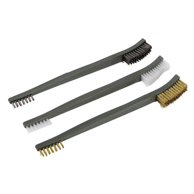 7pcs/Set 3pcs Steel Wire Brush + 4pcs Nylon Pick Set Universal Gun Hunting Cleaning Kit Tactical Rifle Pistol Gun Cleaning Tool - Korvel