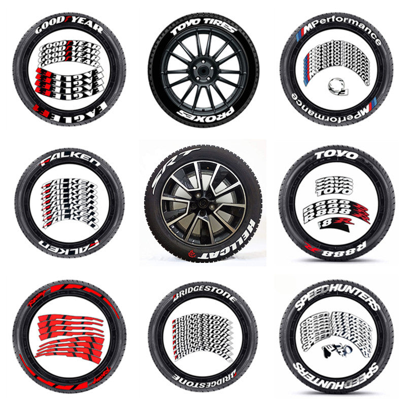 Personalized 3D Reflective Tire Letter Stickers