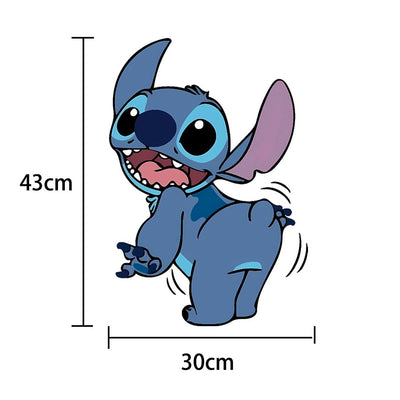 3D Broken Wall Stitch Wallpaper Children's Room Art Poster Decoration Self Adhesive Cartoon Anime Sticker Glass Door Sticker - Korvel