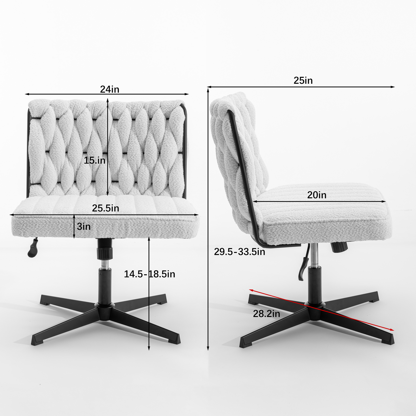 Armless Office Desk Chair No Wheels BLUE - Korvel