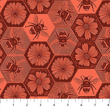 Tissu en coton Busy Coral Indelible Ink - 44"/45" par yard