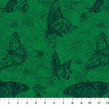 Tela de algodón Jade Winging It de Indelible Ink - 44"/45" por yarda