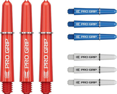 Target Darts Pro Grip Shafts - Red, White & Blue (3 Sets) - Korvel