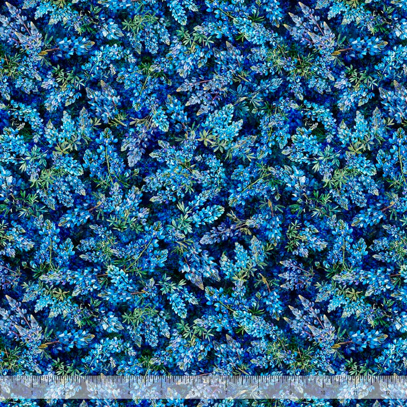 Tissu en coton bleu de Texas Bluebonnets ATXSH - 44"/45" par yard