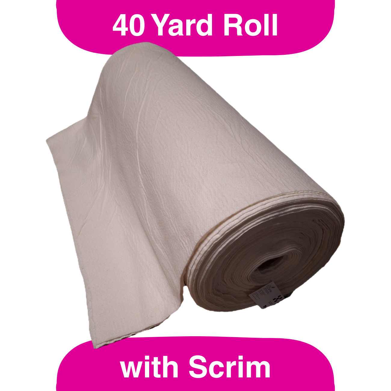 Batting en poly/coton de 61" de large avec doublure en scrim, 40 yards
