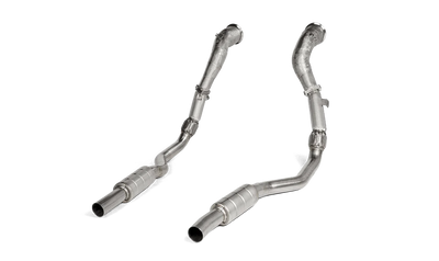 Akrapovic Downpipes with Link Pipes for C8 Audi RS6 Avant