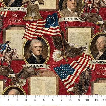 America 250 - Tela de Algodón Stonehenge 44"/45" por Yarda