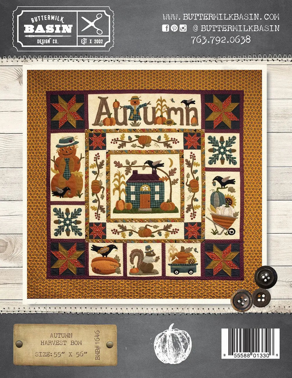 Modèle de Quilt du Mois de la Récolte d'Automne