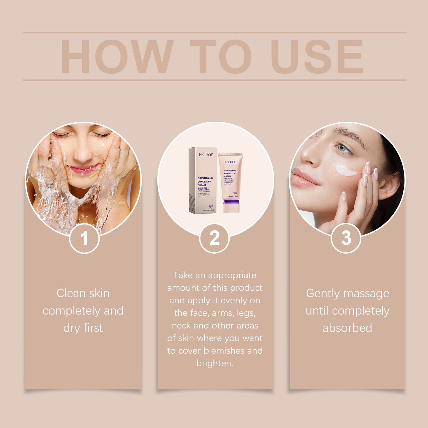 Concealer Brightening Cream, Light And Delicate Texture To Create A Natural Concealer Effect Fresh Naked Makeup - Korvel