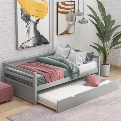 Daybed with Trundle Frame Set, Twin Size, Gray(New SKU:WF283064AAE) - Korvel