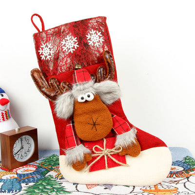 Christmas Socks Gift Bag Large 3D Christmas Socks Candy Bag Christmas Day Decoration Scene Decoration Gift Bag - Korvel