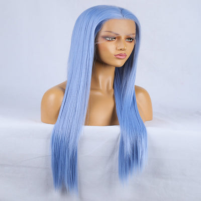 Fashion Hand Ditch 13x2.5 Blue Front Lace Wig