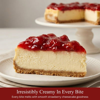Andy Anand Strawberry Swirl Cheesecake 9" - Gourmet No-Bake Delight