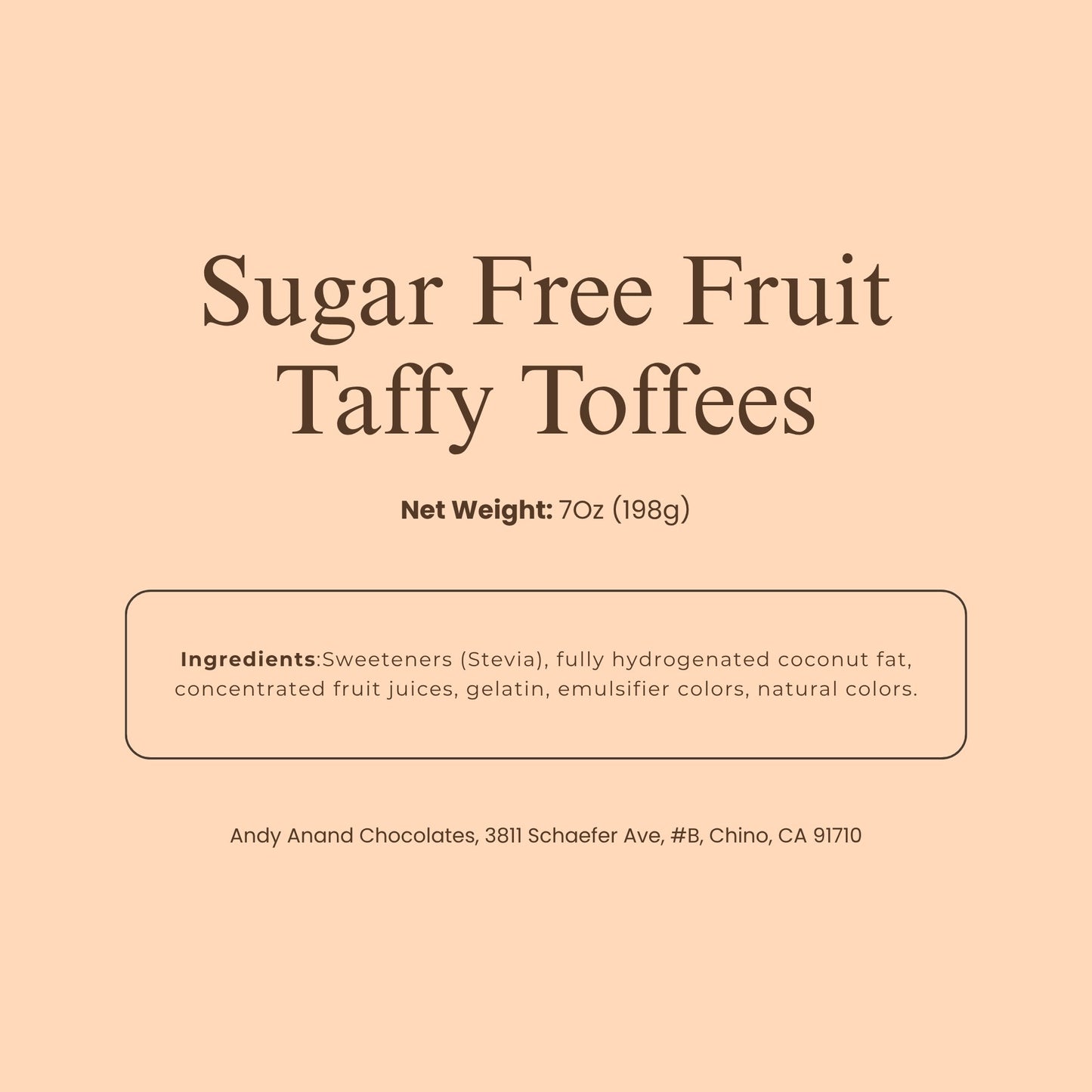 Andy Anand Bonbons Taffy aux Fruits Sans Sucre - Trio de Saveurs