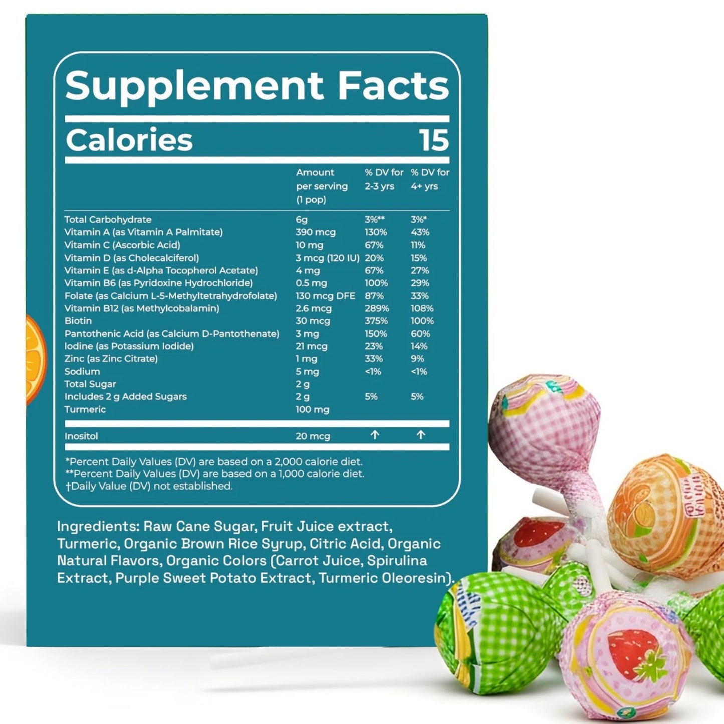 Sucettes à faible teneur en calories Andy Anand avec multivitamines - 8,8 oz