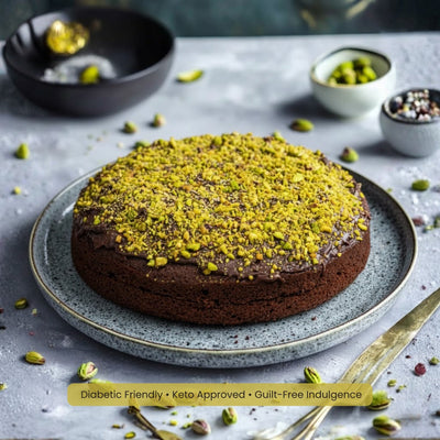 Andy Anand Sugar Free Dubai Chocolate Cake with Pistachios