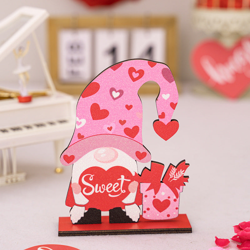 Valentine's Day Decoration Products Creative Love Rudolf Wooden Ornaments Romantic Wedding Love Home Decoration - Korvel