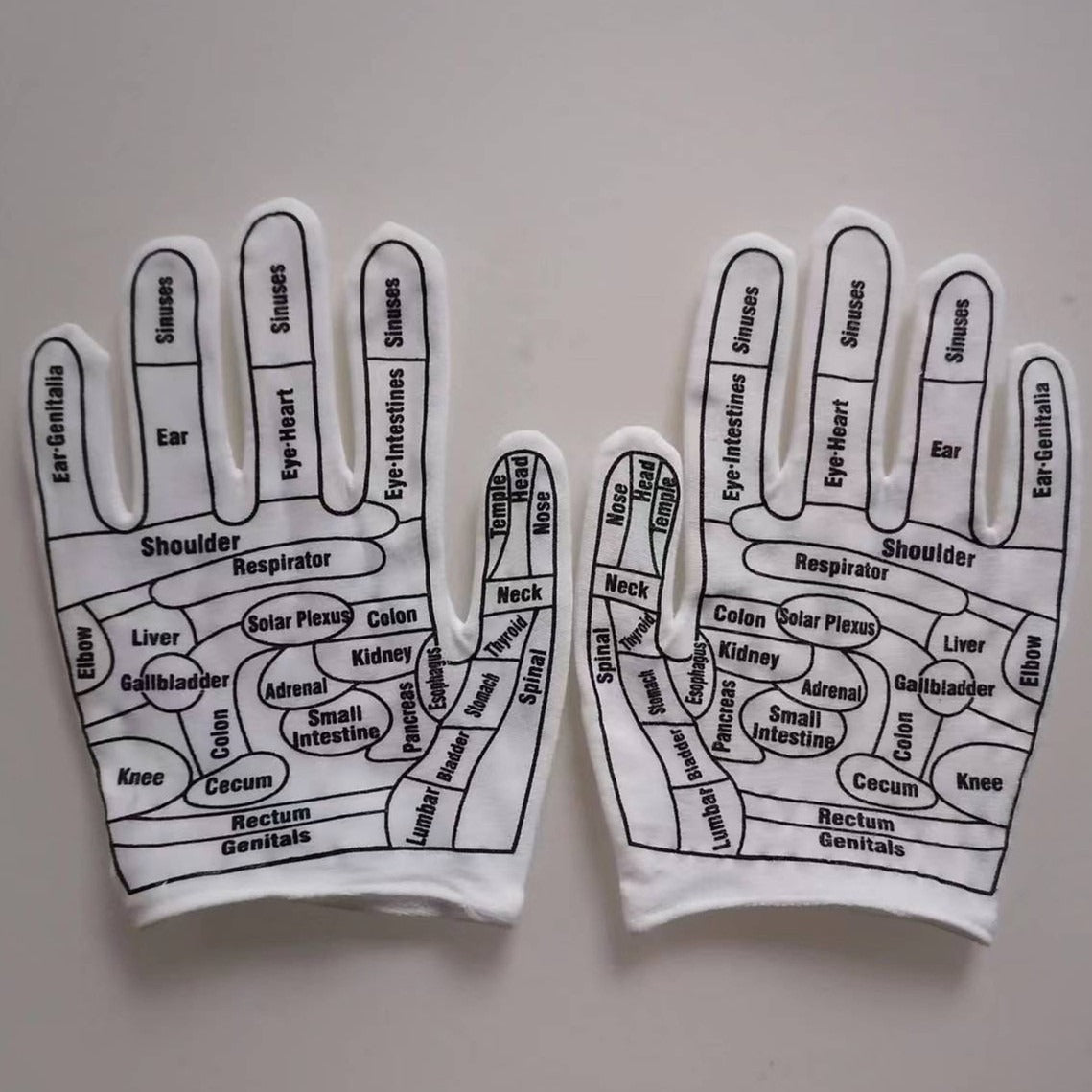 Guantes de Masaje con Diagrama de Puntos de Acupuntura Premium para la Relajación