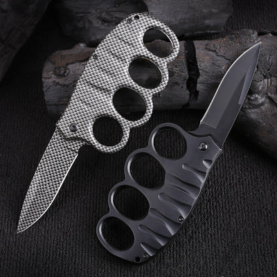 Outdoor Knife Stainless Steel Gloves Folding Knife Camping Defense Carry Knives Multifunctional Carbon Fiber Gloves Folding Knife - Korvel