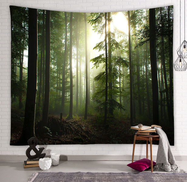 Beautiful Natural Forest Printed Large Wall Tapestry Wall Art Decor - Korvel