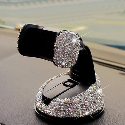 3 in 1 360 Degree Car Phone Holder for Car Dashboard Auto Windows and Air Vent with DIY Crystal Diamond Type for BMW for Toyota - Korvel