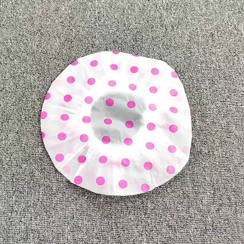 Premium Waterproof Polka Dot Shower Cap
