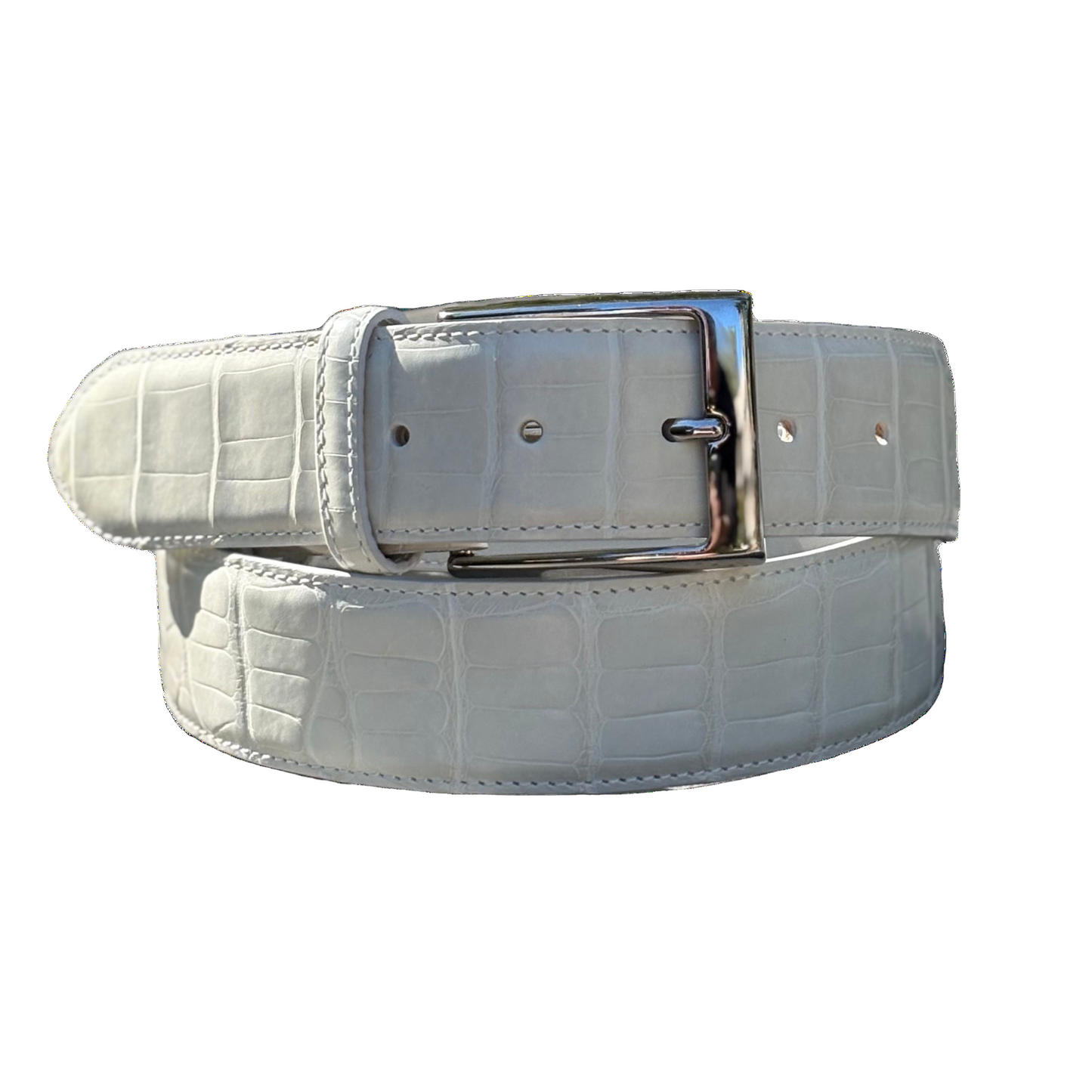 Ceinture en cuir pleine fleur premium en crème
