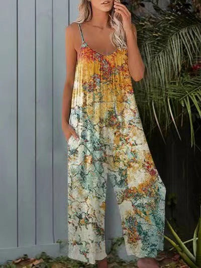 Elegant Wide-Leg Printed Jumpsuit for Women