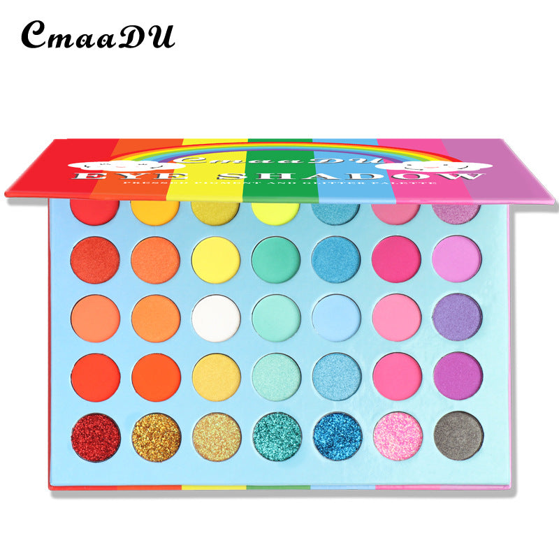 Paleta de Sombras Mate Arcoíris CmaaDu de 35 Colores