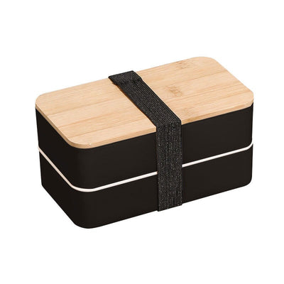 Wheat straw lunch box, Japanese style wooden lid bento box, household compartment, microwave oven lunch box, fresh-keeping box - Korvel