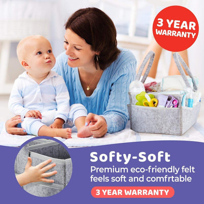Baby Diaper Caddy Organizer Portable Holder Bag for Changing Table and Car, Nursery Essentials Storage bins 38*23*18cm - Korvel