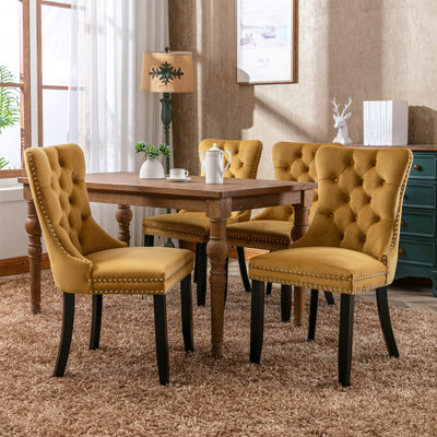 Premium Velvet Upholstered Dining Chair Set - Nikki Collection